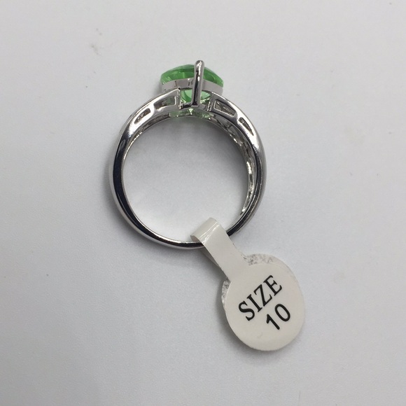 4 CARAT AAA GREEN AMETHYST 925 Silver. size10 - Picture 3 of 6